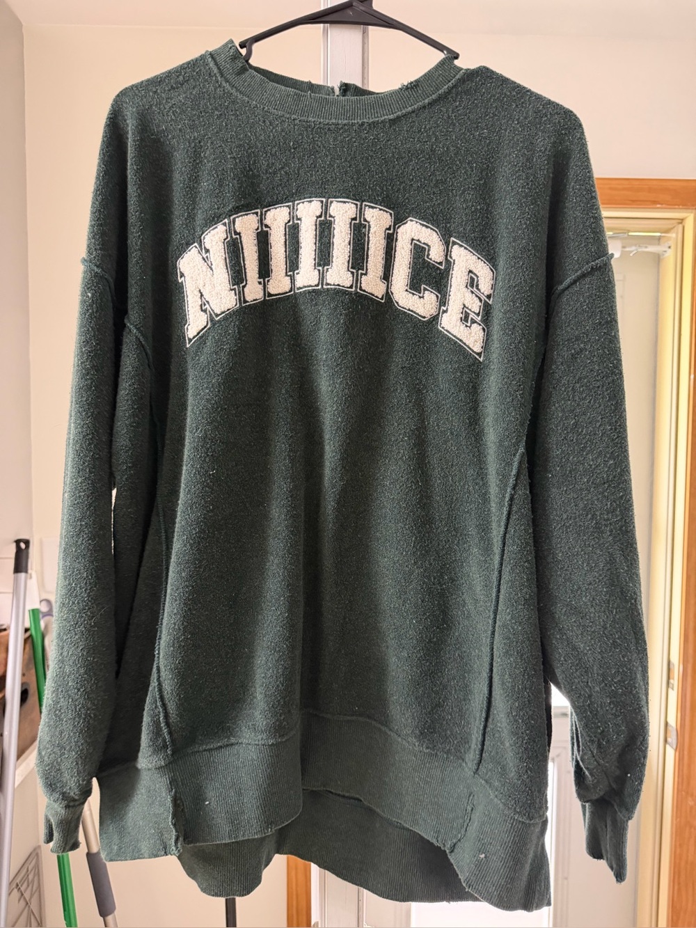 aerie Forest Green Plush Crewneck Sweatshirt